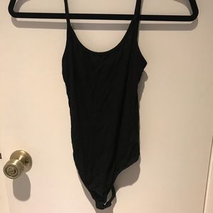 black ribbed bodysuit